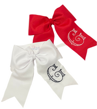 Load image into Gallery viewer, JUMBO CHEERLEADER VINTAGE INITIAL BOW
