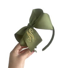 Load image into Gallery viewer, BIG INITIAL BOWTIQUE HARD HEADBAND
