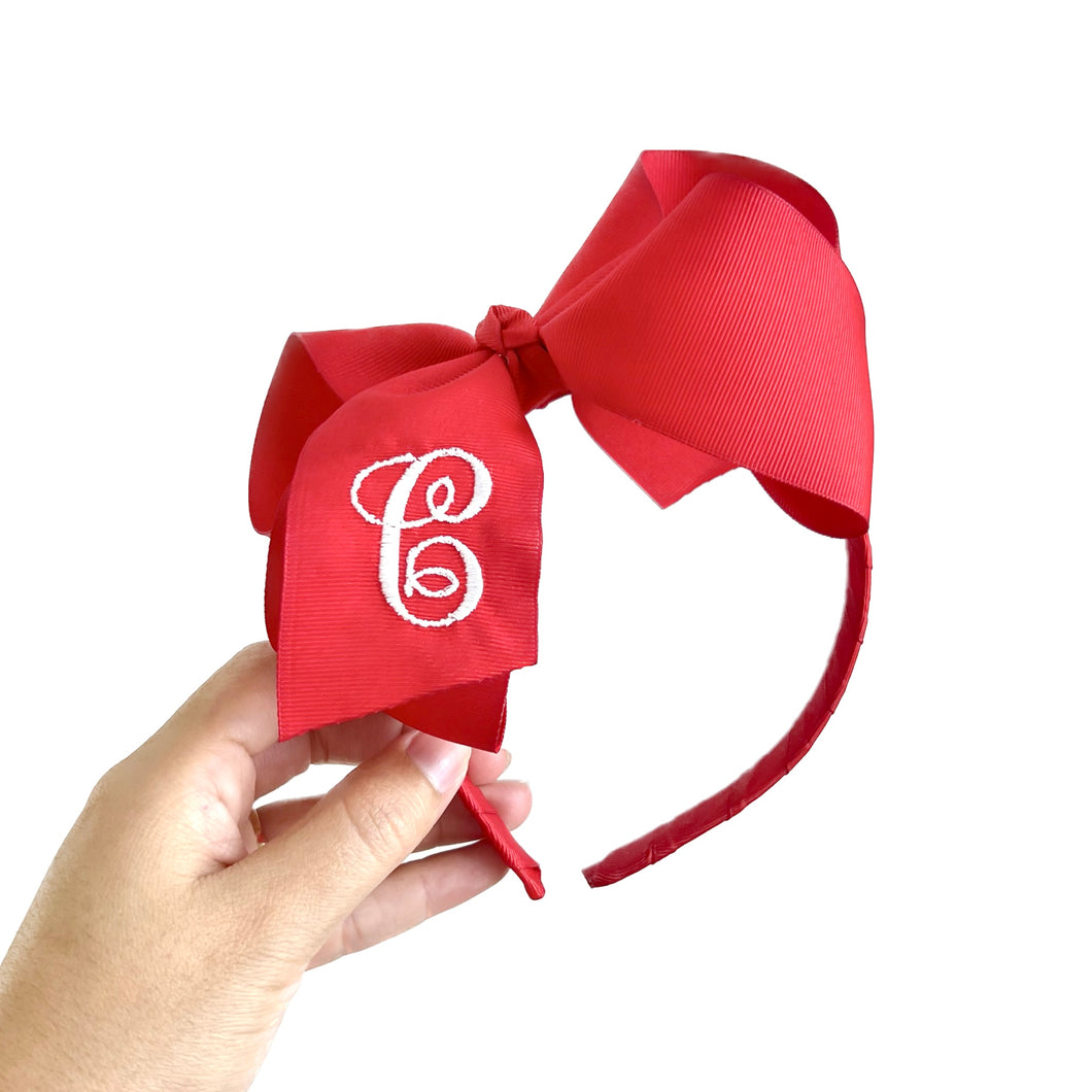 BIG INITIAL BOWTIQUE HARD HEADBAND